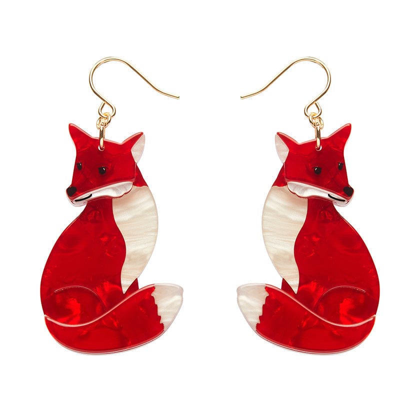 Charming Fox Drop Earrings  -  Erstwilder  -  Quirky Resin and Enamel Accessories