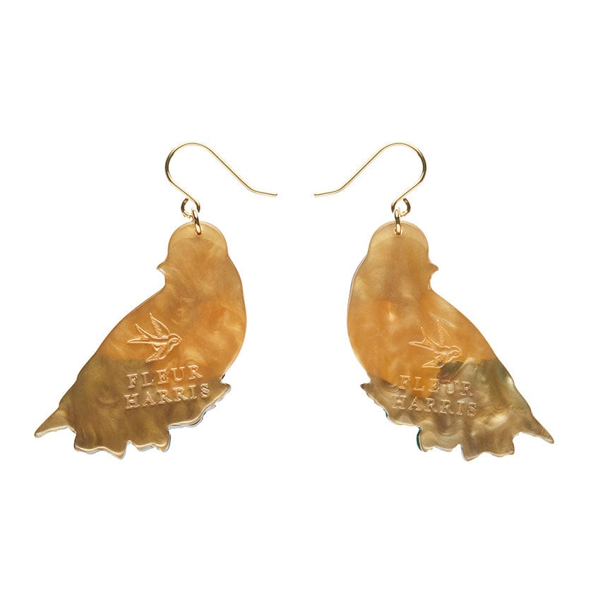 Wondrous Warbler Drop Earrings  -  Erstwilder  -  Quirky Resin and Enamel Accessories