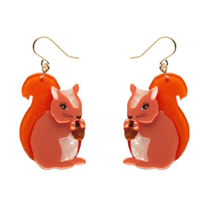 Cheeky Squirrel Drop Earrings  -  Erstwilder  -  Quirky Resin and Enamel Accessories