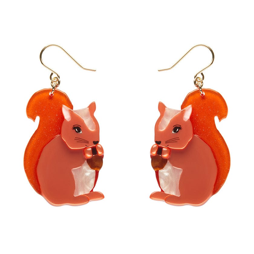 Cheeky Squirrel Drop Earrings  -  Erstwilder  -  Quirky Resin and Enamel Accessories