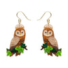 Regal Woodland Owl Drop Earrings