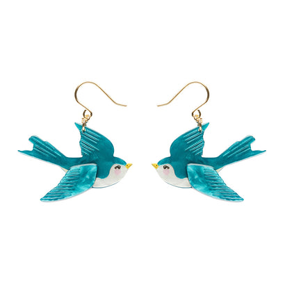 Graceful Swallow Drop Earrings  -  Erstwilder  -  Quirky Resin and Enamel Accessories