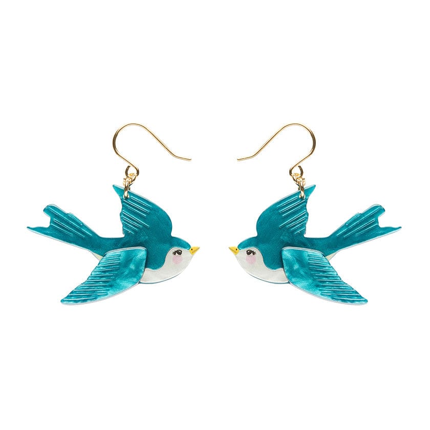 Graceful Swallow Drop Earrings  -  Erstwilder  -  Quirky Resin and Enamel Accessories