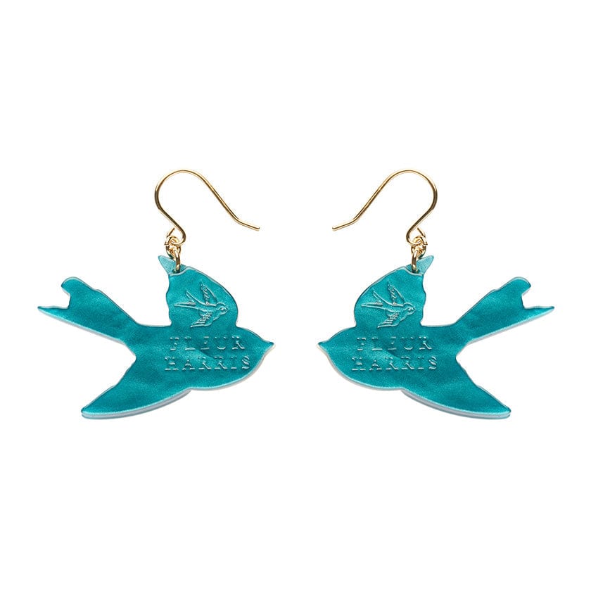 Graceful Swallow Drop Earrings  -  Erstwilder  -  Quirky Resin and Enamel Accessories