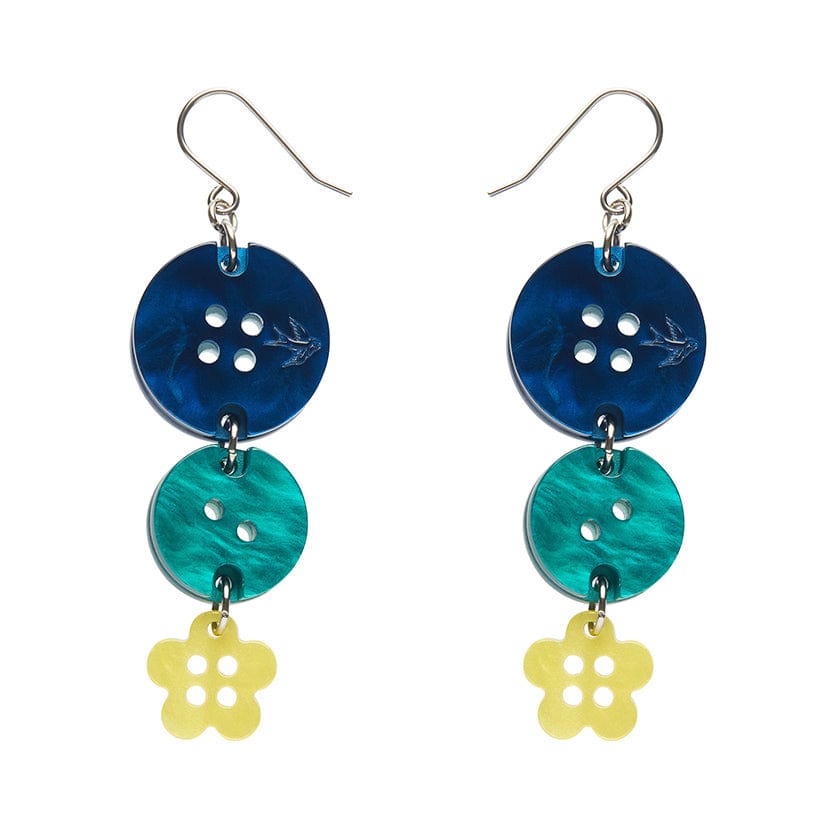 Cute As A Button Drop Earrings  -  Erstwilder  -  Quirky Resin and Enamel Accessories