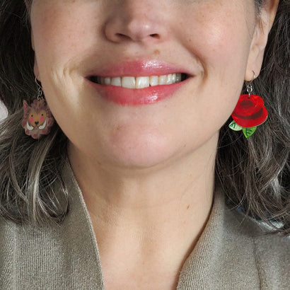 The Last Petal Drop Earrings  -  Erstwilder  -  Quirky Resin and Enamel Accessories