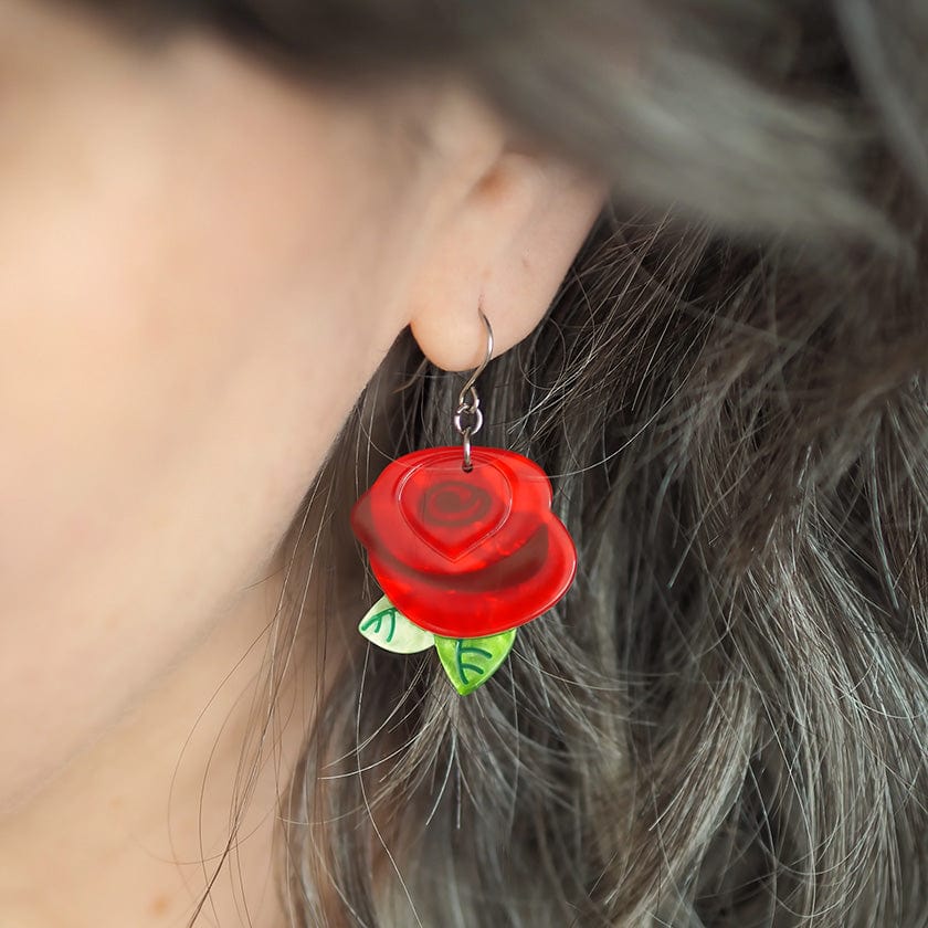 The Last Petal Drop Earrings  -  Erstwilder  -  Quirky Resin and Enamel Accessories