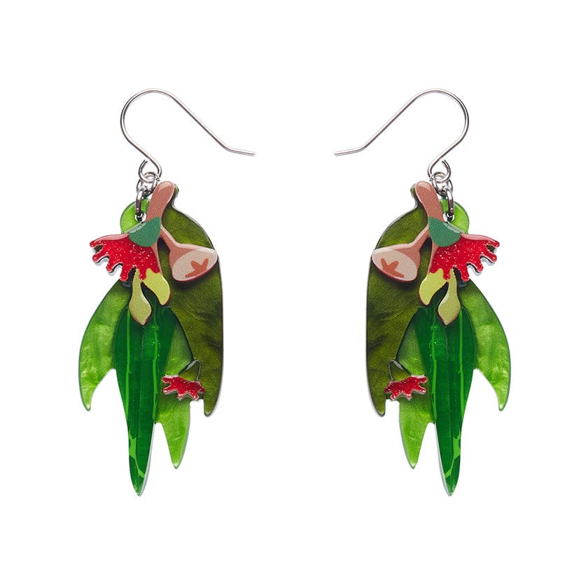 Red Gum Blossom Drop Earrings  -  Erstwilder  -  Quirky Resin and Enamel Accessories