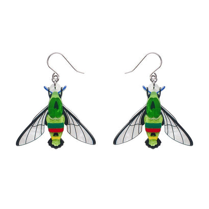 Glimmer the Hawk Moth Drop Earrings  -  Erstwilder  -  Quirky Resin and Enamel Accessories