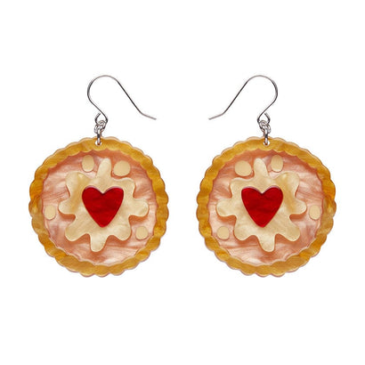 Jammie Dodger Drop Earrings  -  Erstwilder  -  Quirky Resin and Enamel Accessories