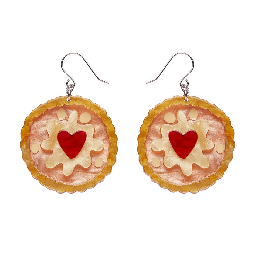 Jammie Dodger Drop Earrings  -  Erstwilder  -  Quirky Resin and Enamel Accessories