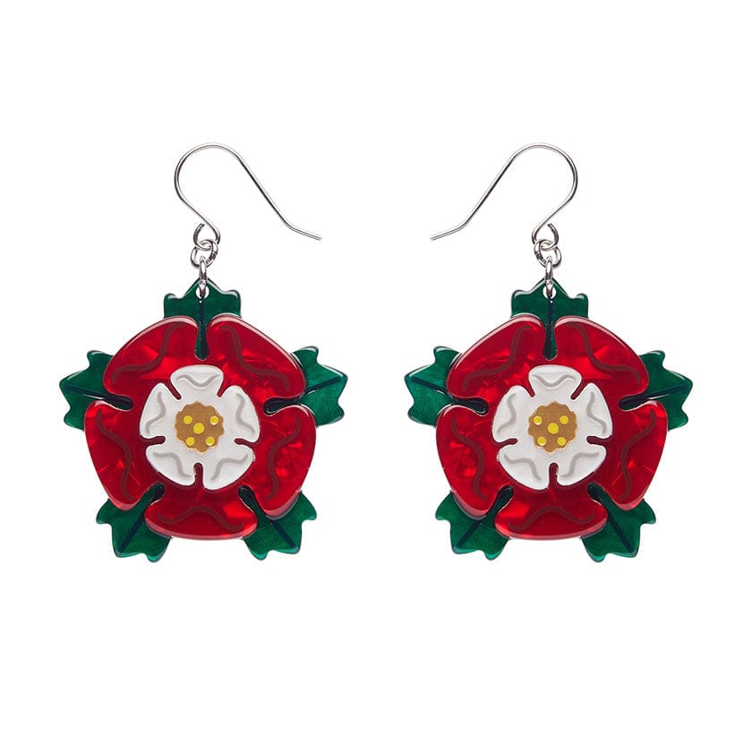 Tudor Rose Drop Earrings  -  Erstwilder  -  Quirky Resin and Enamel Accessories