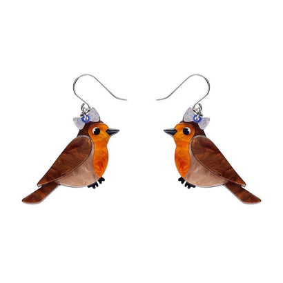 Rosie the Robin Drop Earrings  -  Erstwilder  -  Quirky Resin and Enamel Accessories