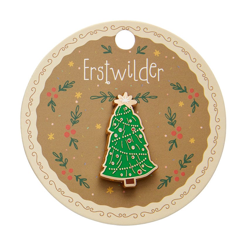 Topped With Tinsel Enamel Pin  -  Erstwilder  -  Quirky Resin and Enamel Accessories