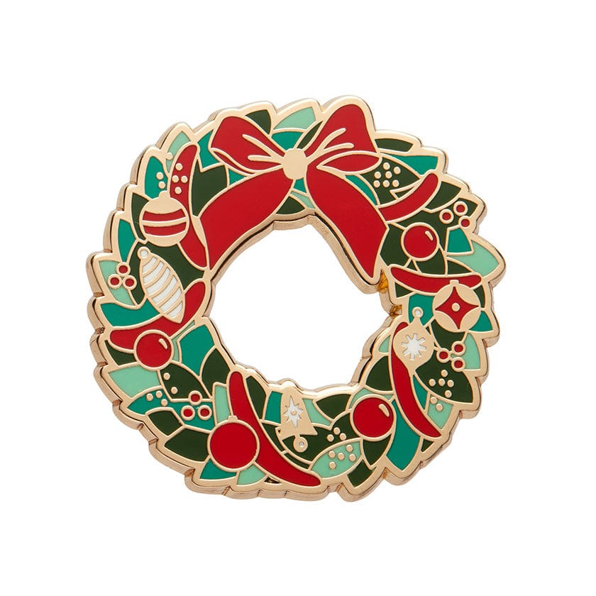 Evergreen Wreath Enamel Pin  -  Erstwilder  -  Quirky Resin and Enamel Accessories