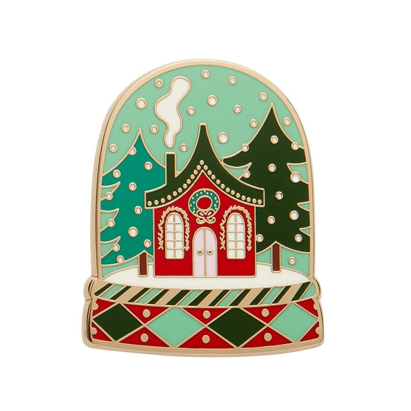 Seasonal Snow Globe Enamel Pin  -  Erstwilder  -  Quirky Resin and Enamel Accessories