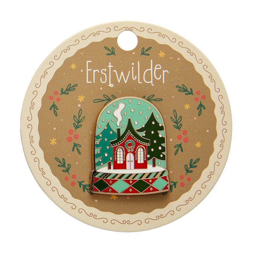 Seasonal Snow Globe Enamel Pin  -  Erstwilder  -  Quirky Resin and Enamel Accessories