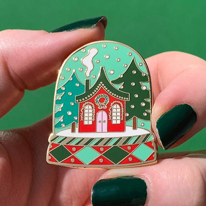 Seasonal Snow Globe Enamel Pin  -  Erstwilder  -  Quirky Resin and Enamel Accessories