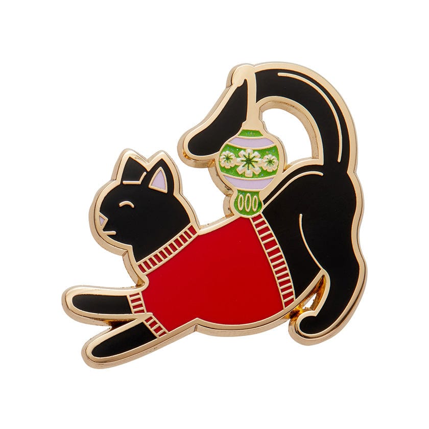 Feline Festive Enamel Pin  -  Erstwilder  -  Quirky Resin and Enamel Accessories