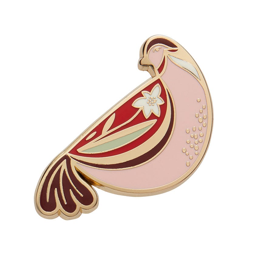 Partridge Perfection Enamel Pin  -  Erstwilder  -  Quirky Resin and Enamel Accessories