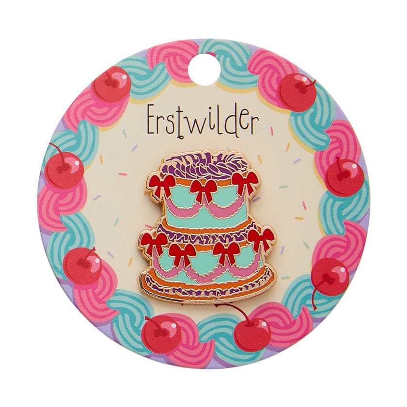 Vintage Dreams Showstopper Cake Enamel Pin  -  Erstwilder  -  Quirky Resin and Enamel Accessories