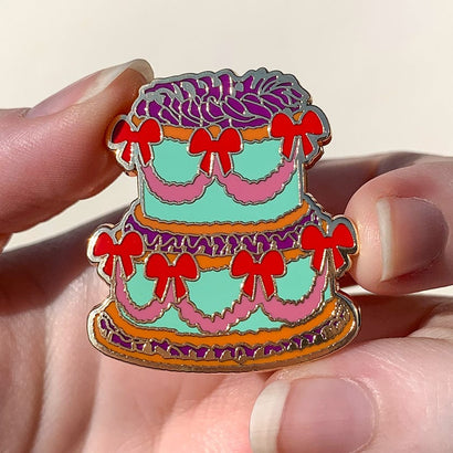 Vintage Dreams Showstopper Cake Enamel Pin  -  Erstwilder  -  Quirky Resin and Enamel Accessories