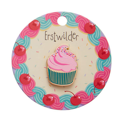 Iced Cupcake Enamel Pin  -  Erstwilder  -  Quirky Resin and Enamel Accessories