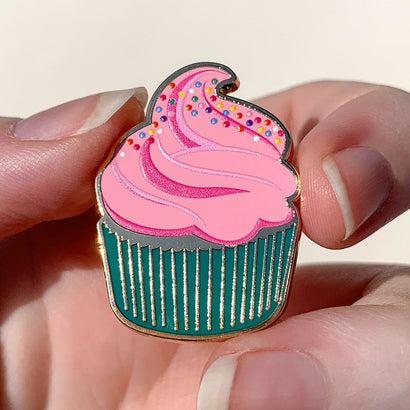 Iced Cupcake Enamel Pin  -  Erstwilder  -  Quirky Resin and Enamel Accessories