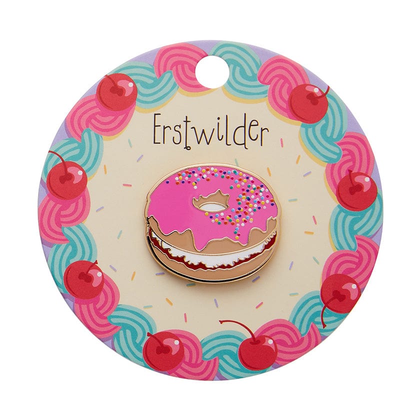 Donut Cake Enamel Pin  -  Erstwilder  -  Quirky Resin and Enamel Accessories