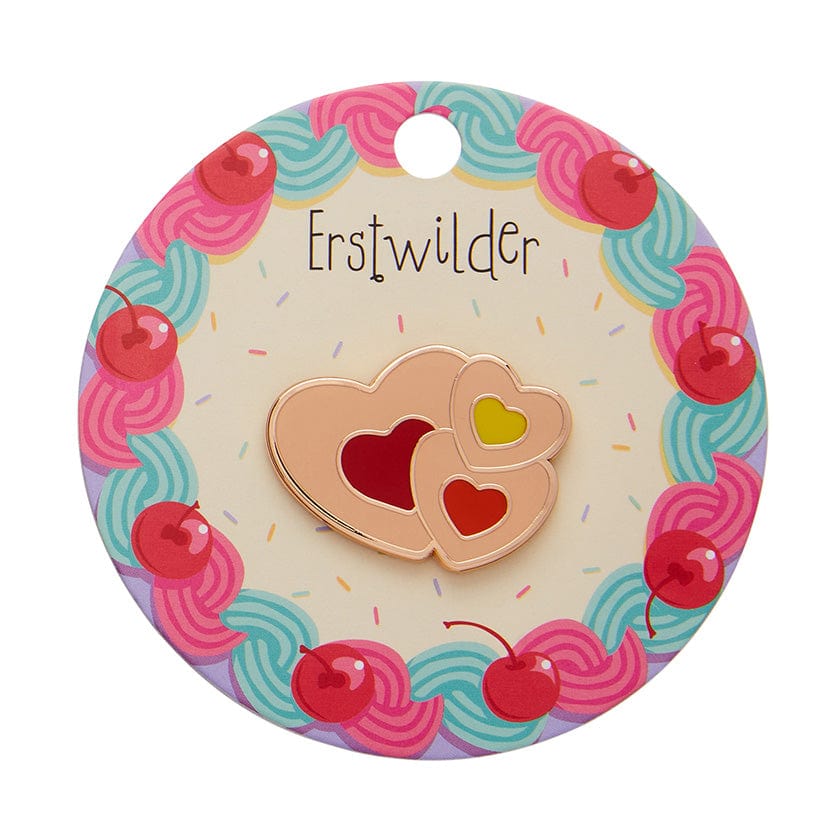 Lolly Heart Cookies Enamel Pin  -  Erstwilder  -  Quirky Resin and Enamel Accessories