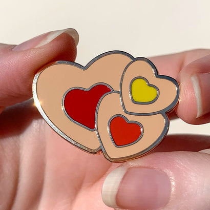 Lolly Heart Cookies Enamel Pin  -  Erstwilder  -  Quirky Resin and Enamel Accessories