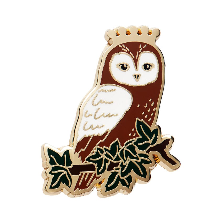 Regal Woodland Owl Enamel Pin  -  Erstwilder  -  Quirky Resin and Enamel Accessories