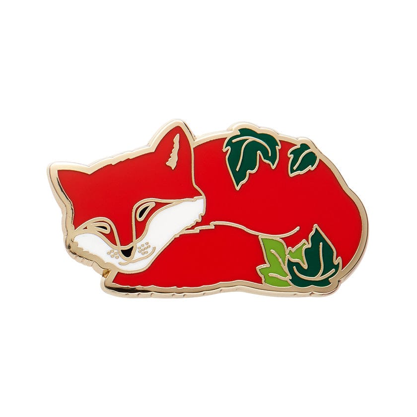 Snoozing Fox Enamel Pin  -  Erstwilder  -  Quirky Resin and Enamel Accessories