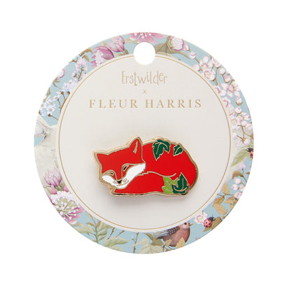 Snoozing Fox Enamel Pin  -  Erstwilder  -  Quirky Resin and Enamel Accessories