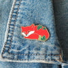 Snoozing Fox Enamel Pin