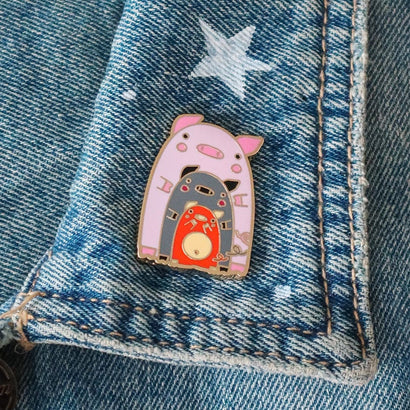 Chinny Chin Chins Enamel Pin  -  Erstwilder  -  Quirky Resin and Enamel Accessories