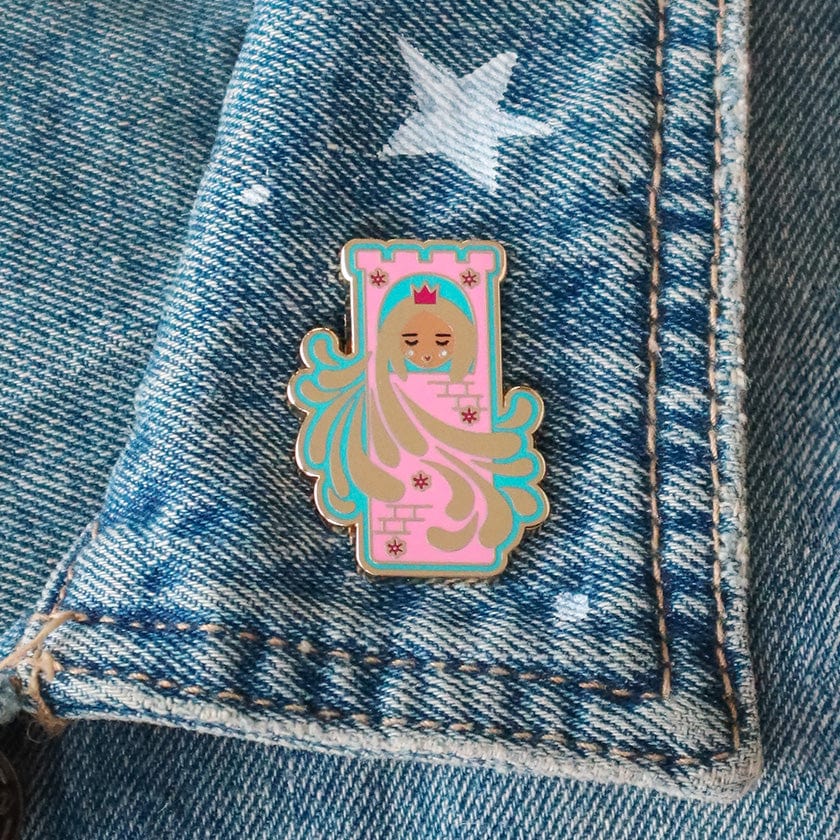 Let Your Hair Down Enamel Pin  -  Erstwilder  -  Quirky Resin and Enamel Accessories