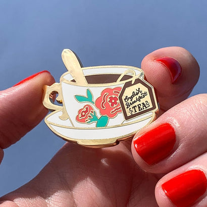 Fancy a Cuppa Enamel Pin  -  Erstwilder  -  Quirky Resin and Enamel Accessories