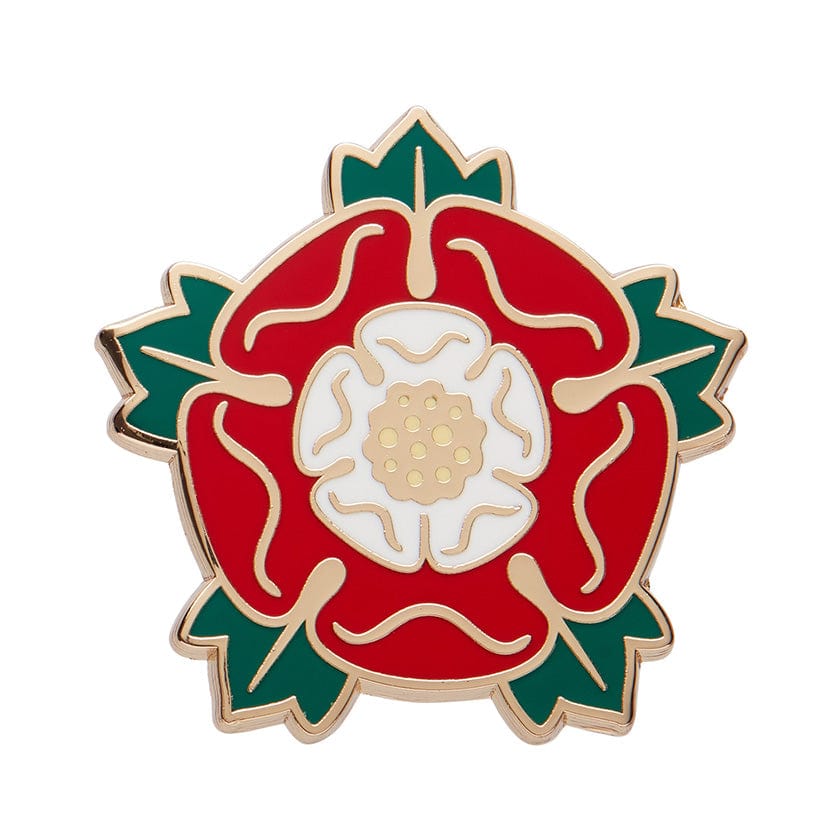 Tudor Rose Enamel Pin  -  Erstwilder  -  Quirky Resin and Enamel Accessories