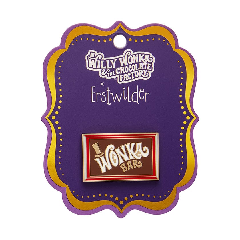 Original Wonka Bar Enamel Pin  -  Erstwilder  -  Quirky Resin and Enamel Accessories