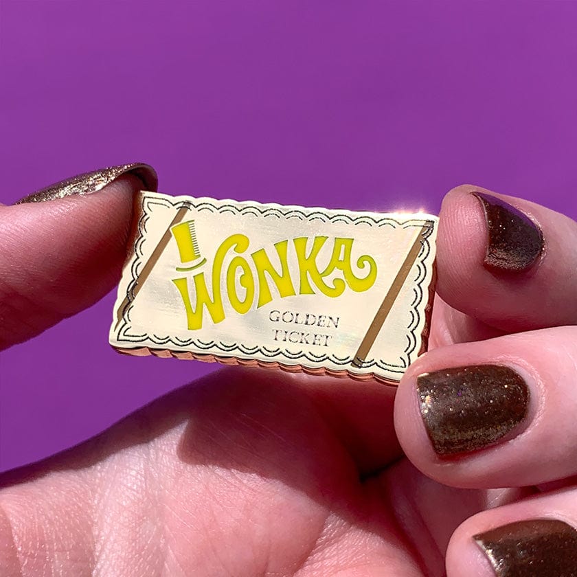 Golden Ticket Enamel Pin  -  Erstwilder  -  Quirky Resin and Enamel Accessories