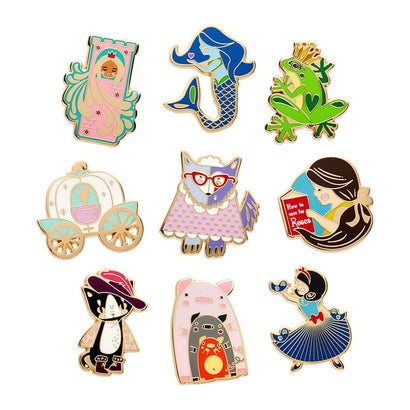 Fairy Tales Enamel Pin Pack - 9 Piece  -  Erstwilder  -  Quirky Resin and Enamel Accessories