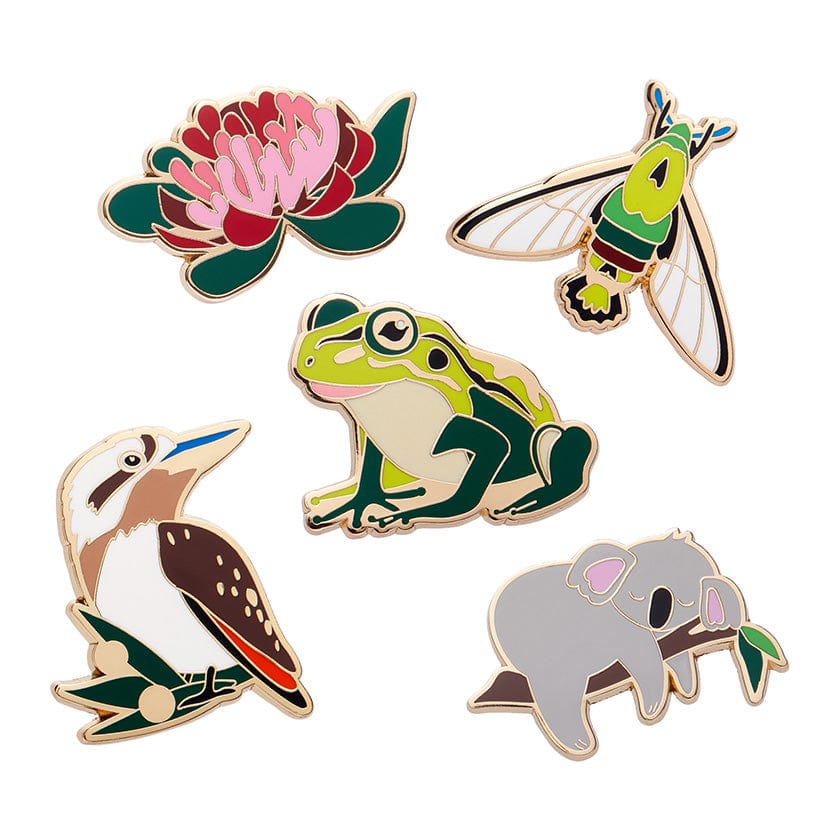 Australiana Enamel Pin Pack - 5 Piece  -  Erstwilder  -  Quirky Resin and Enamel Accessories