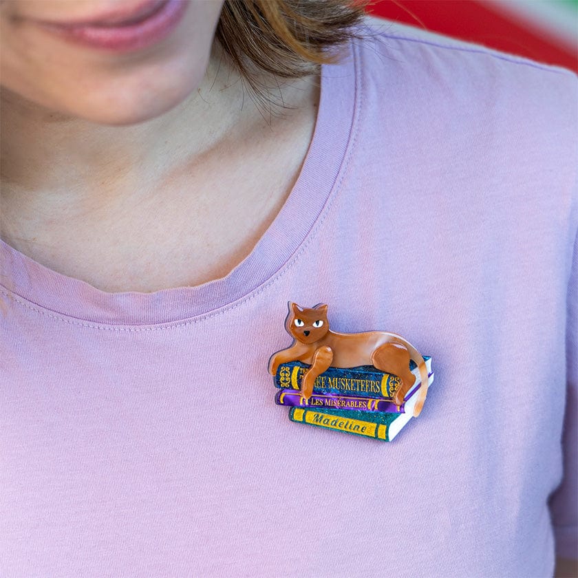 Cultured Cat Brooch  -  Erstwilder  -  Quirky Resin and Enamel Accessories