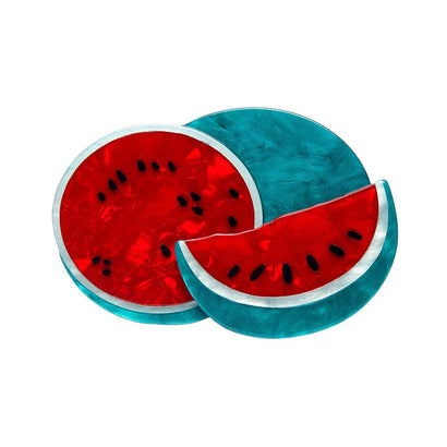 Viva la Vida Watermelons Brooch (IMPERFECT)  -  Erstwilder  -  Quirky Resin and Enamel Accessories