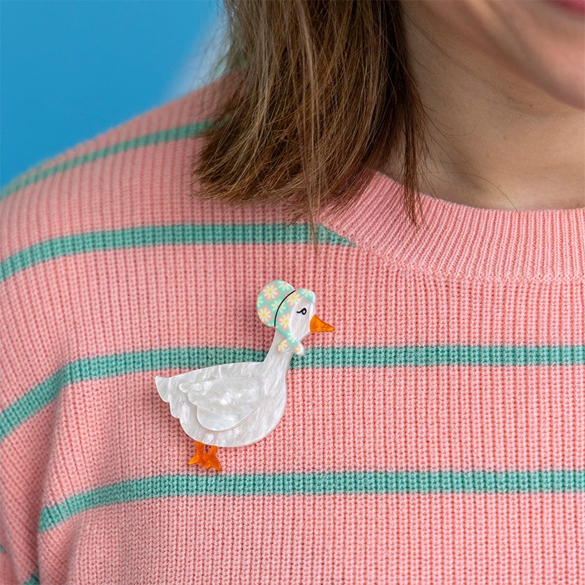 Martha Mother Goose Brooch  -  Erstwilder  -  Quirky Resin and Enamel Accessories