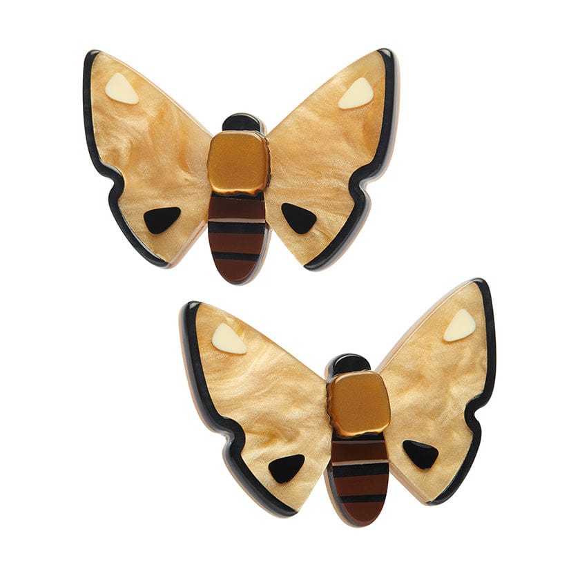 Forest Moth Hair Clips Set - 2 Pieces  -  Erstwilder  -  Quirky Resin and Enamel Accessories