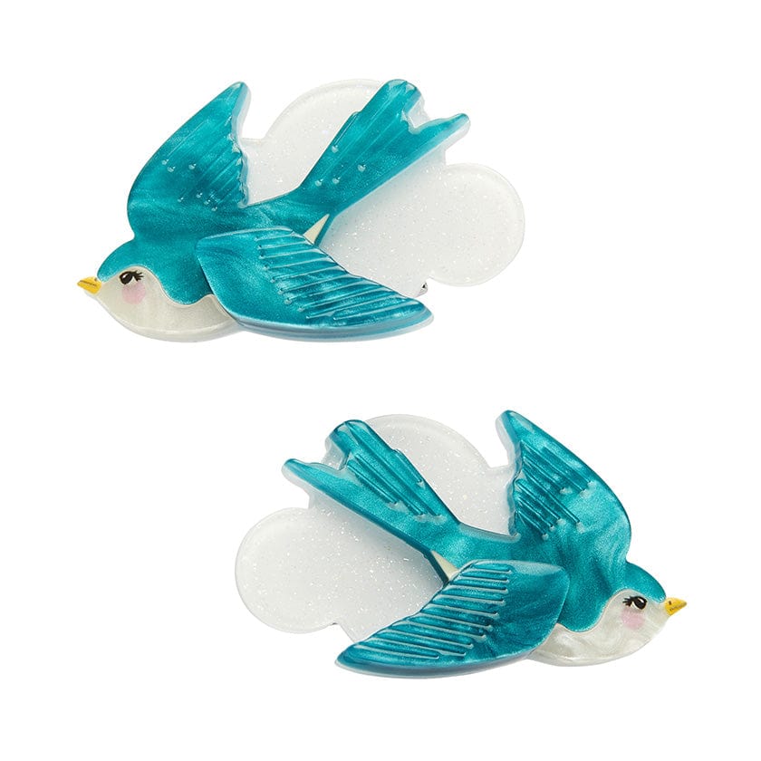 Graceful Swallow Hair Clips Set - 2 Pieces  -  Erstwilder  -  Quirky Resin and Enamel Accessories