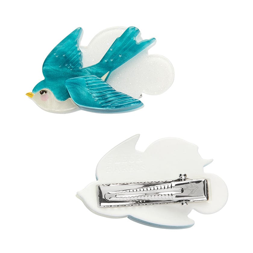 Graceful Swallow Hair Clips Set - 2 Pieces  -  Erstwilder  -  Quirky Resin and Enamel Accessories