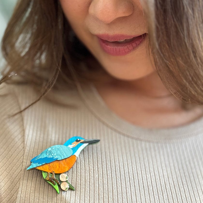 Flash the Kingfisher Brooch  -  Erstwilder  -  Quirky Resin and Enamel Accessories